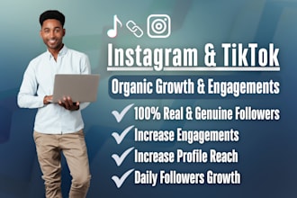 manage instagram and tiktok marketing to promote and grow followers engagements
