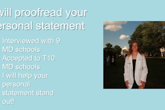 proofread your medical school amcas or aacom personal statement or application