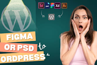 convert figma or PSD to wordpress, xd, ai to wordpress website