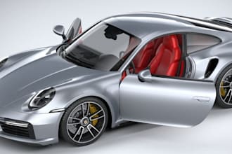 produce 3d car model, realistic interior, fix error, car kit,car dashboard, gta