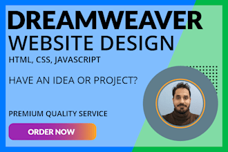 design and develop your website using dreamweaver
