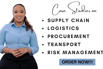 write on supply chain, logistics, procurement, transport and risk management