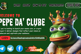 create memecoin landing page presale website crypto website meme pepe website
