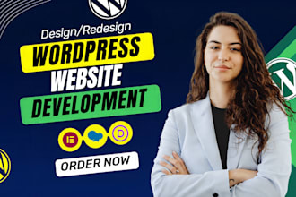 develop wordpress website using divi, elementor or wpbakery