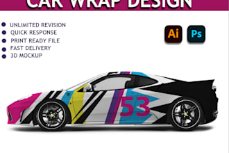 do car wrap design, livery car wrap ,vehicle wrap, racing car wrap, van wrap