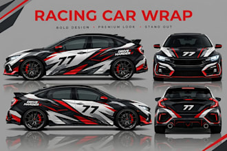 do car wrap design, livery car wrap ,vehicle wrap, racing car wrap, van wrap
