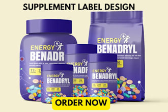 do juice, food, soap, cosmetic, tea, supplement product label design or website
