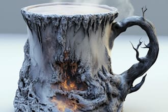 create a custom coffee mug design or coffee cup design