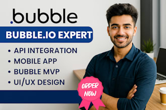 develop bubble io app website, bubble io saas bubble mvp bubble API development