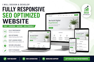 develop full responsive SEO optimized webbsite