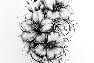 create black and white realistic tattoo design
