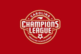design powerful modern soccer league logo