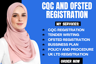 help with cqc and ofsted registration, tender, business plans and policies