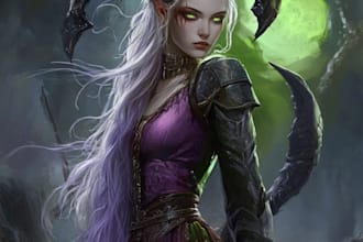 draw and design a fantasy character item and monster