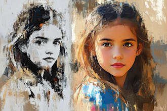 paint digital oil painting portraits