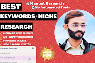 find profitable low competition niche and SEO keywords for your website
