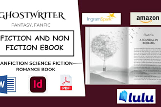 ghostwrite fantasy fanfic fanfiction science fiction romance book cover for kdp