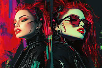 make sci fi or cyberpunk character, concept art illustration