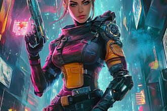 do a game character illustration for a video game or science fiction