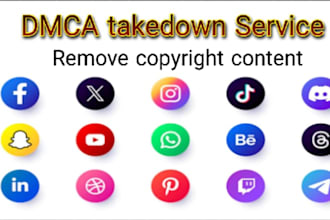 send dmca takedown notice to remove facebook, instagram, reddit, youtube