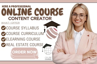 develop online course content, syllabus, and elearning course materials