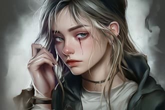 draw anime, realistic portrait or dnd character