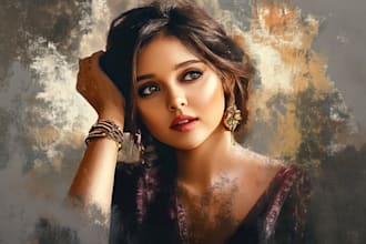 do digital art realistic digital oil painting portrait