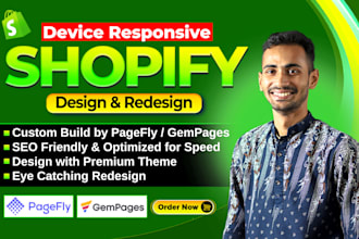 design or redesign shopify landing page, product page, one product shopify store