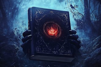 create a fantasy book cover or character illustration