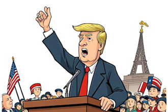 create a political or satirical cartoon