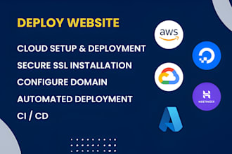deploy websites on AWS, azure, google cloud, hostinger, any vps with SSL