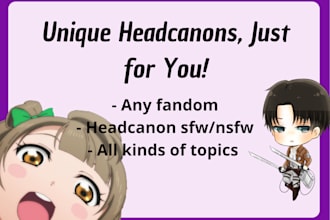 write personalized headcanons for your favorite characters