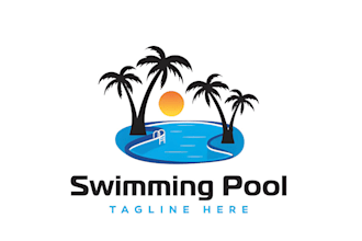 makes swimming pool, pool cleaning logo design