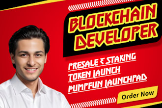 be blockchain developer for token presale, staking, pump fun token launchpad