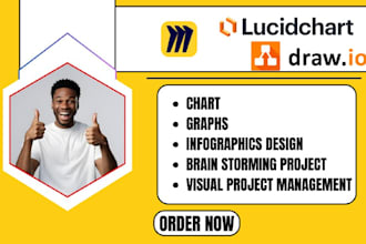 design and draw diagrams, charts, project board in miro lucid chart draw io