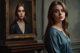 draw realistic digital portrait art in oil painting style