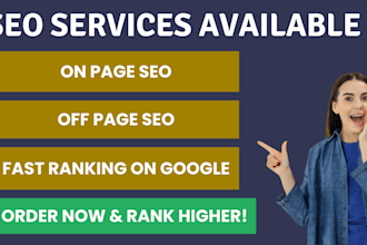 do on page and off page SEO  and fast google indexing to optimize your website