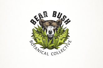 design unique bear bush logo