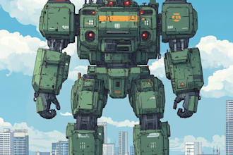 draw your mecha robot fanart or original in digital artwork