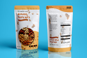 custom pouch packaging and label design print ready, unique