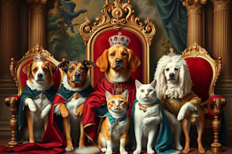 do renaissance or royal portraits of dogs, cats and pets