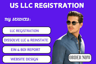 register US company registration llc, ein, boi report, and sales tax permit