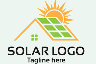 unique modern solar panel logo design