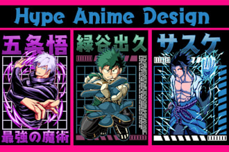 custom design edgy anime cartoon manga streetwear t shirt