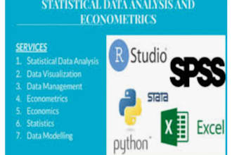 do statistical data analysis using python, r studio, spss,