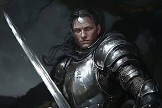 draw concept art of knights, medieval, dark fantasy warriors character