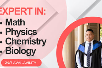 help with math, physics, chemistry and biology