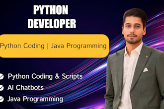 be a python developer for coding, python coding, and java programming