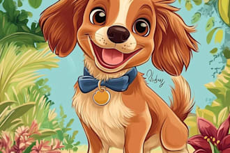 draw disney style pet portrait