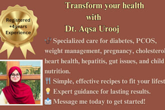 be you nutritionist dietitian to make customized meal plan for you